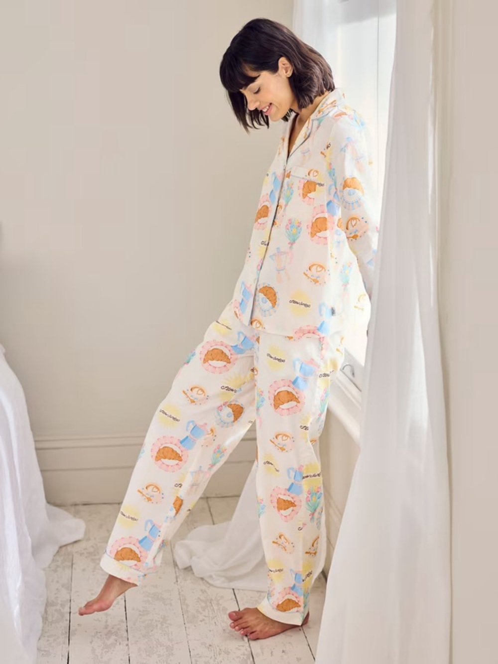 Organic cotton Poplin Slow Sundays Print Long Pyjama Set - Chelsea Peers